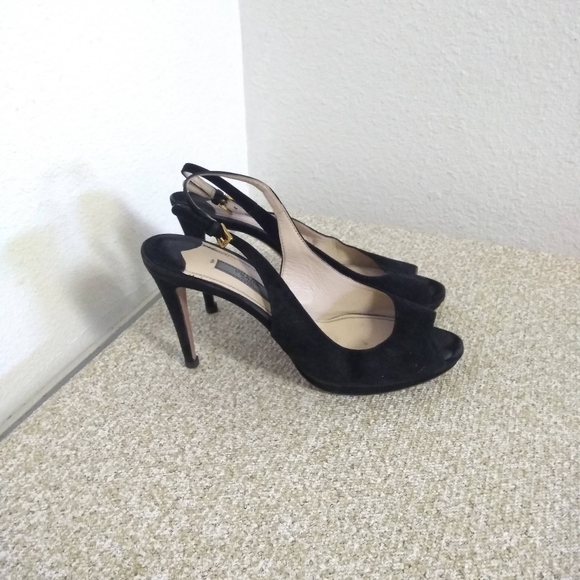 Prada Milano Black Suede Sandals - Picture 1 of 6